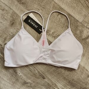 Zeraca Women's White Swim Bra